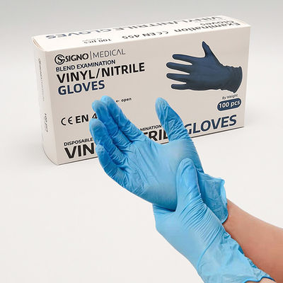 Guanti eliminabili di miscela del nitrile del vinile del PVC di dimensione media dei guanti del vinile di anti puntura