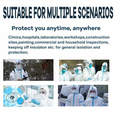 Abbigliamento eliminabile di isolamento di SF antipolvere con polsino incappucciato/elastico