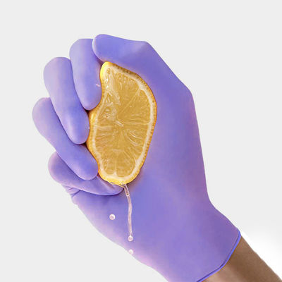 La polvere di gomma lunga di Mil Medical Nitrile Gloves Large di porpora 5 libera impermeabilizza