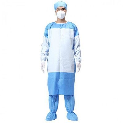 Abito chirurgico non tessuto chirurgico eliminabile blu dell'abito EN1186 contro i virus