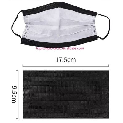 Inquinamento protettivo eliminabile della maschera di protezione del earloop nero anti 50pcs/box