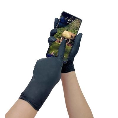 Esame sterile del nitrile di MSDS Mil Black Nitrile Gloves guanti/6