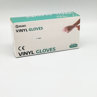 Anti guanti elastici acidi del PVC del vinile di protezione di lavoro eliminabile trasparente dei guanti