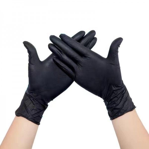 I guanti liberi del nitrile della polvere nera di MSDS TDS per la punta delle dita dell'esame hanno strutturato