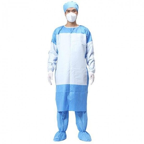 Abito chirurgico non tessuto chirurgico eliminabile blu dell'abito EN1186 contro i virus