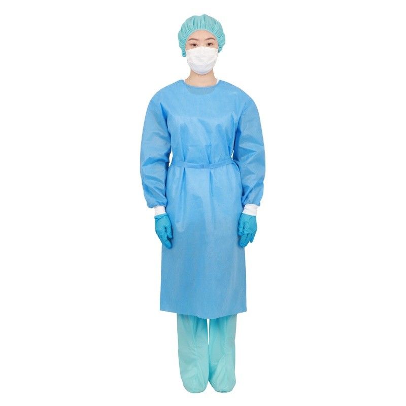 L'isolamento di plastica blu di rinforzo 35gsm abbiglia gli abiti eliminabili non medici del pe