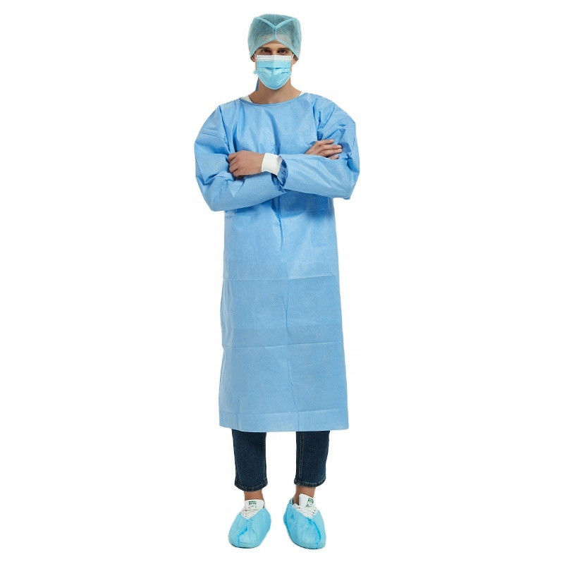 Abito eliminabile resistente fluido 35gsm di isolamento dell'ospedale pp per il paziente